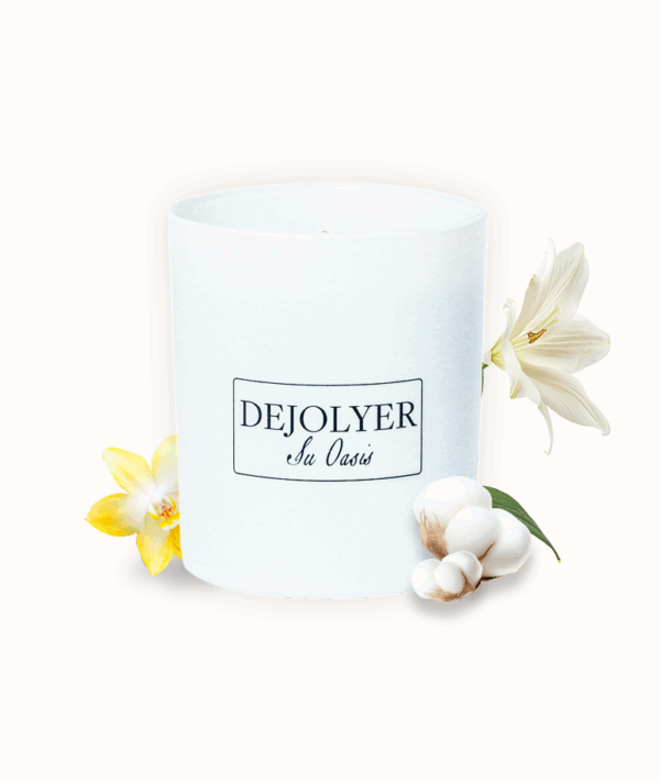 Perfume en Vela Lirio & Almizcle | Dejolyer perfume en vela Artesanal & Sostenible Oasis de Inspiración