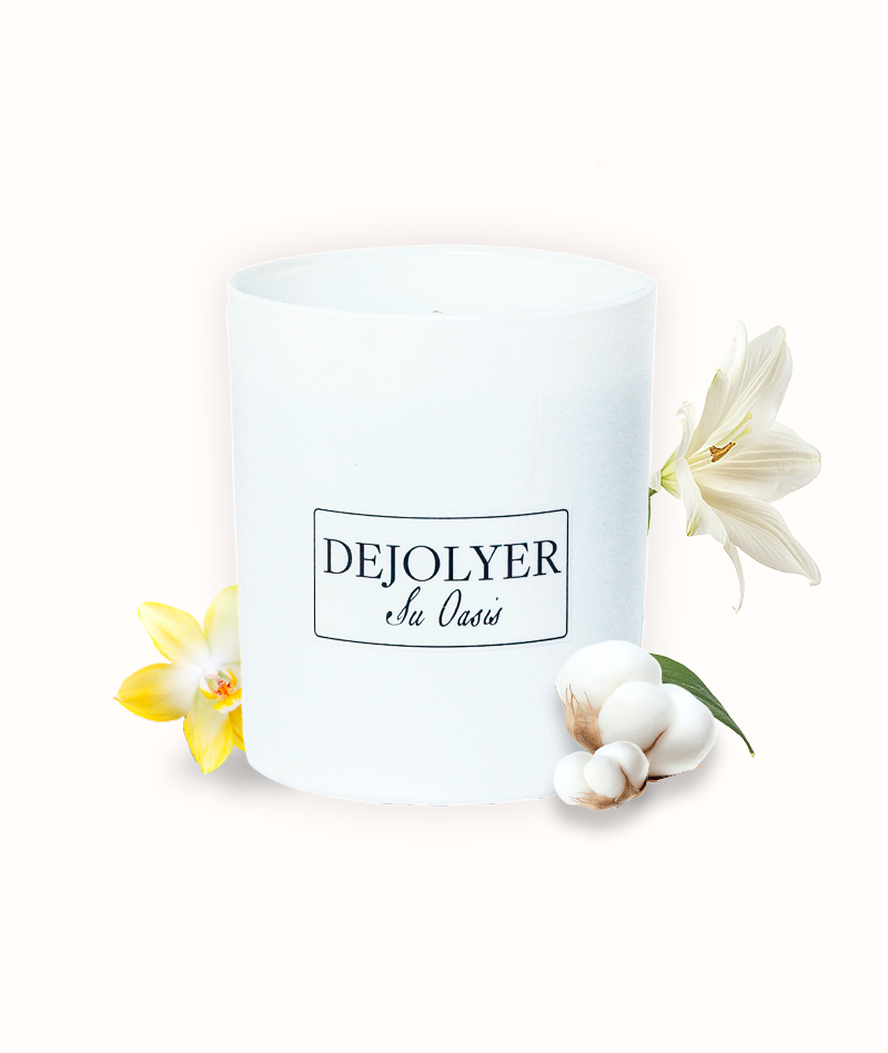 Lirio & Almizcle de Algodón 8 Perfume en Vela Lirio & Almizcle | Dejolyer perfume en vela Artesanal & Sostenible Oasis de Inspiración